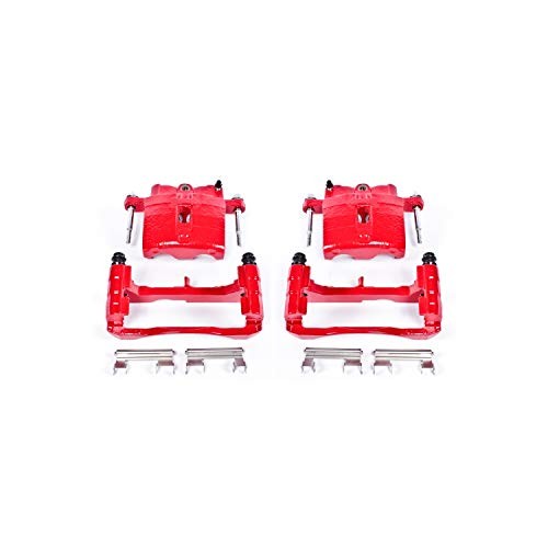 Front Red Powder Coated Brake Caliper Pair for Cadillac Escalade 2002-06