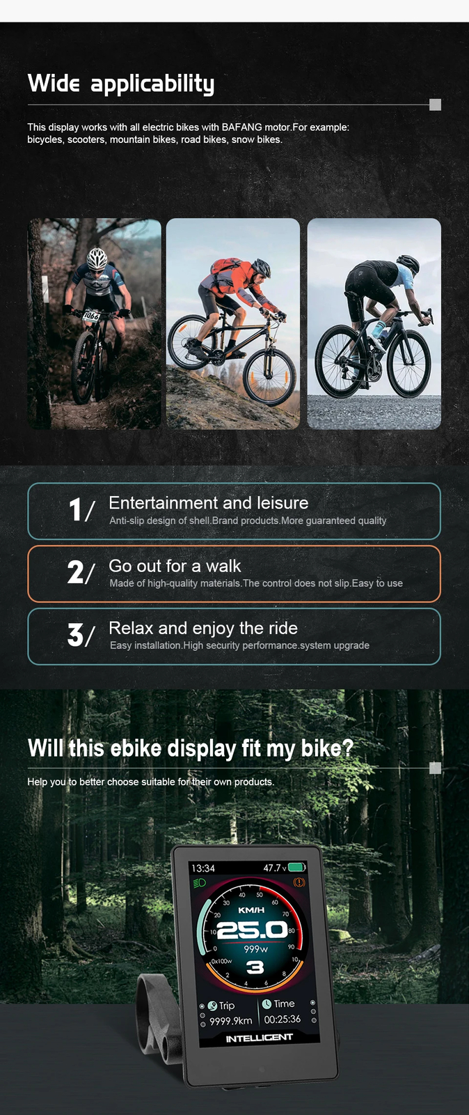 P860C Colorful Display Electric Bike Conversion Kit with USB UART 5PIN 24V-70V