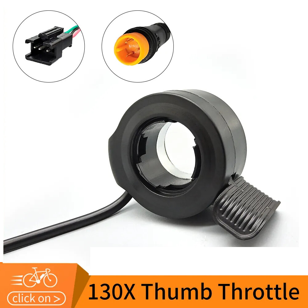 Ebike 130X Thumb Throttle 24V 36V 48V 60V 72V 3 PIN Connector Waterproof/SM Plug