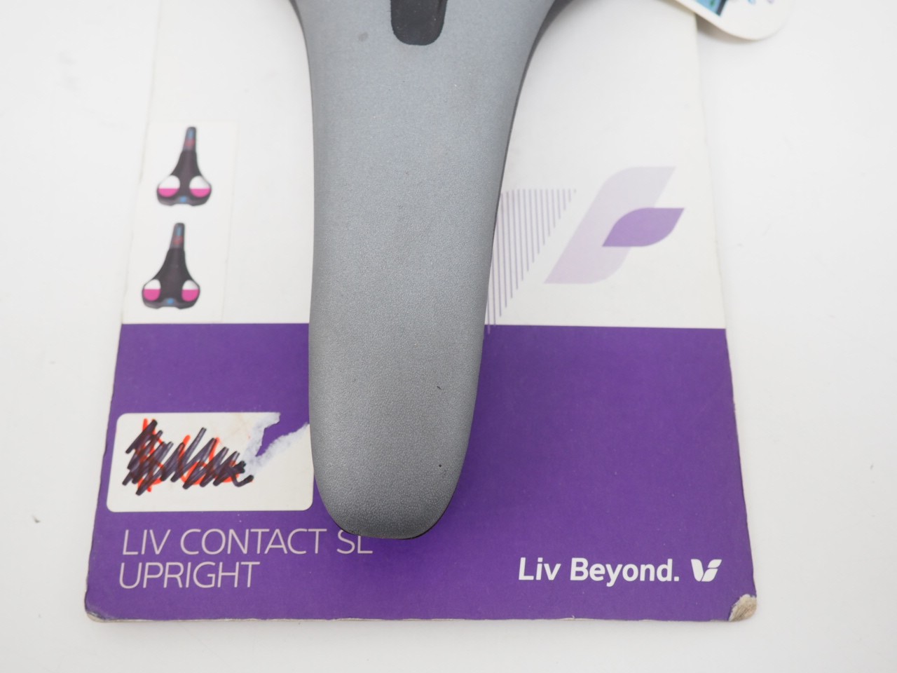 New! Liv Contact SL Upright Bicycle Saddle 243g Black/Gray 275x150mm 7mm Rail