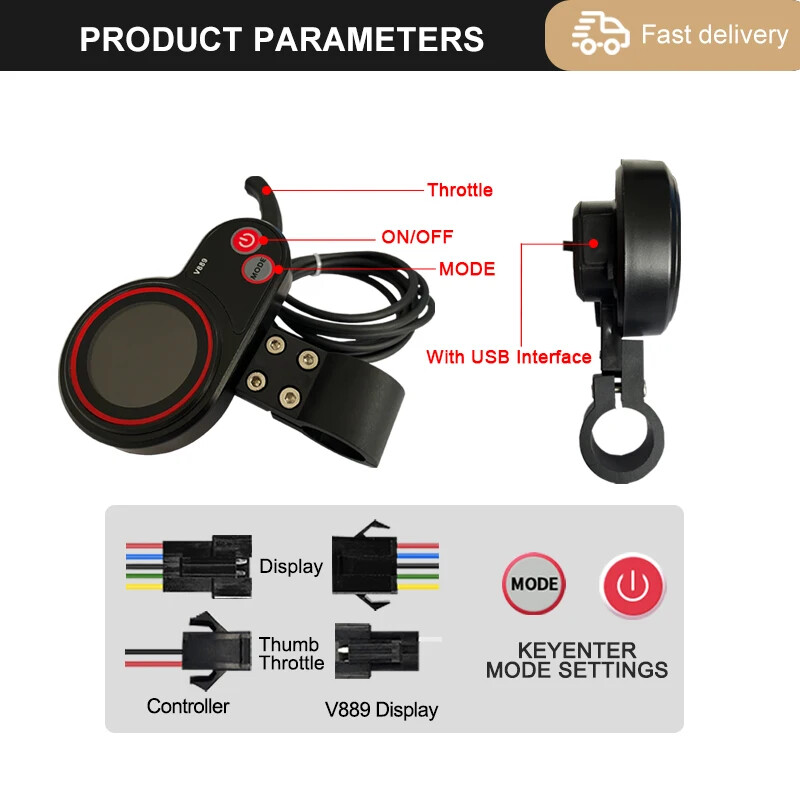 Three Mode 250W-1000W E-bike Brushless Sinewave Controller 17A/26A/30A 36V/48V