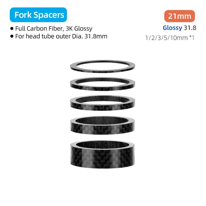 31.8Mm Fork Headset Carbon Spacers MTB Bicycle Handlebar Stem Rise up Adjust Was
