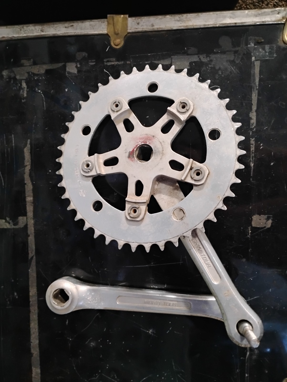 Vintage Sugino S Crown 170mm Square Taper Single Chainring Crankset