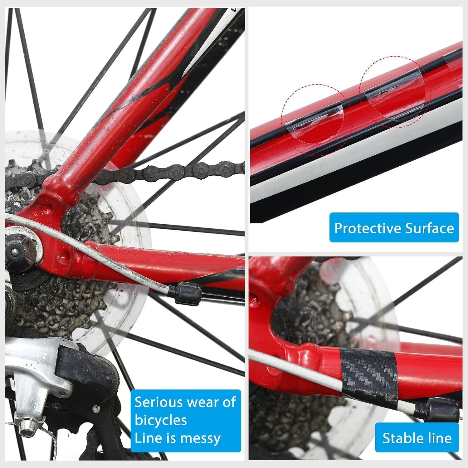 3 Pieces Bicycle Chainstay Protector Decal Chainstay Frame Guard Adhesive Pro…