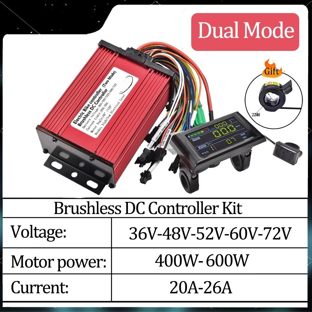 36V-72V 400W-600W 20A BLDC Controller Kit with LCD for E-Bike Electric Scooter