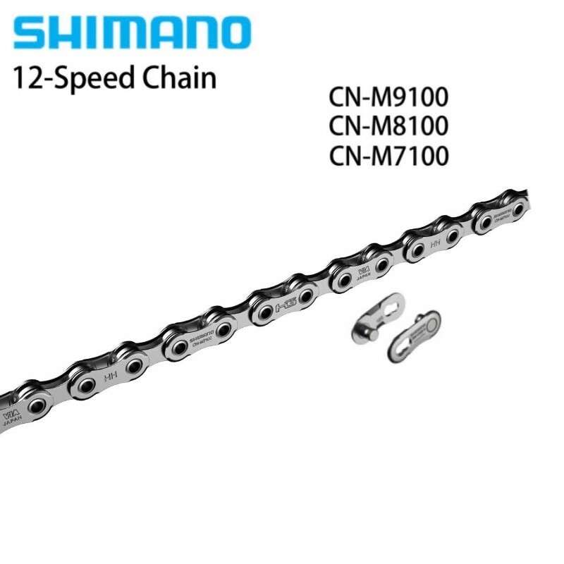 SHIMANO DEORE MTB 12 Speed Chain XTR XT SLX CN-M9100 8100 7100 126L Silver MTB