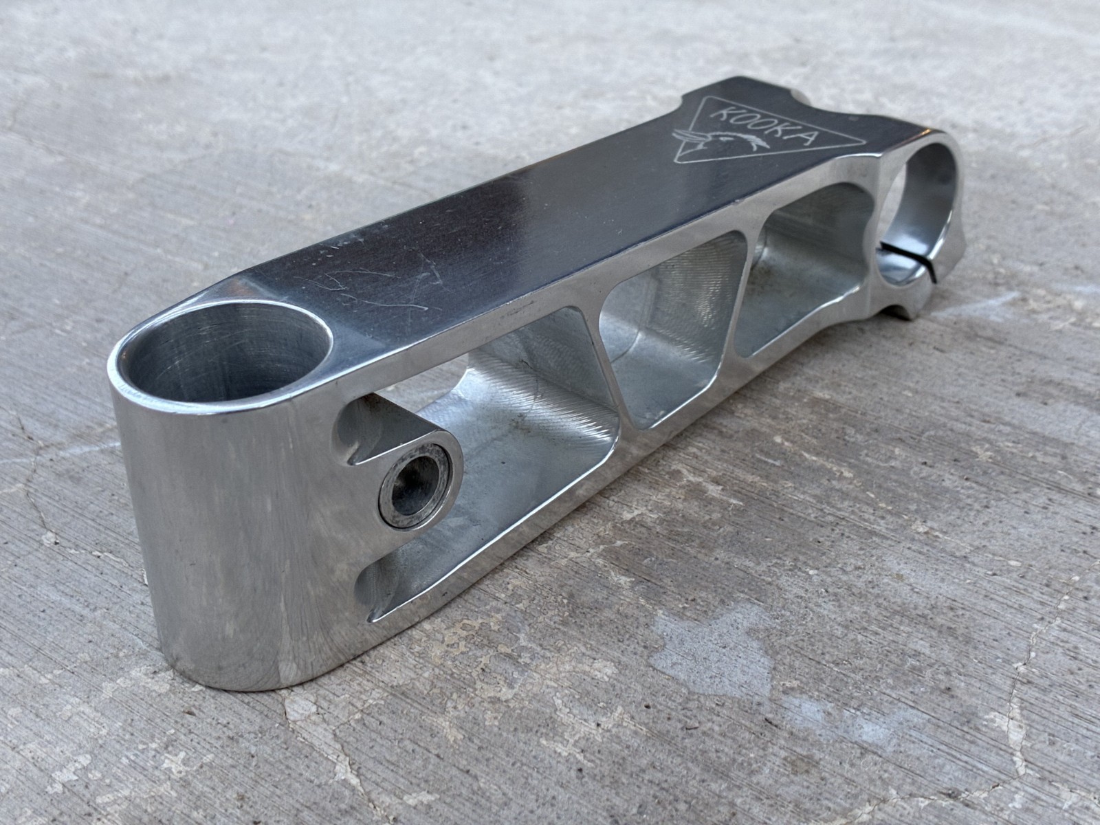 NOS Kooka CNC Machined Alloy 1″ Threadless Stem | 25.4×135 mm / Silver Ano