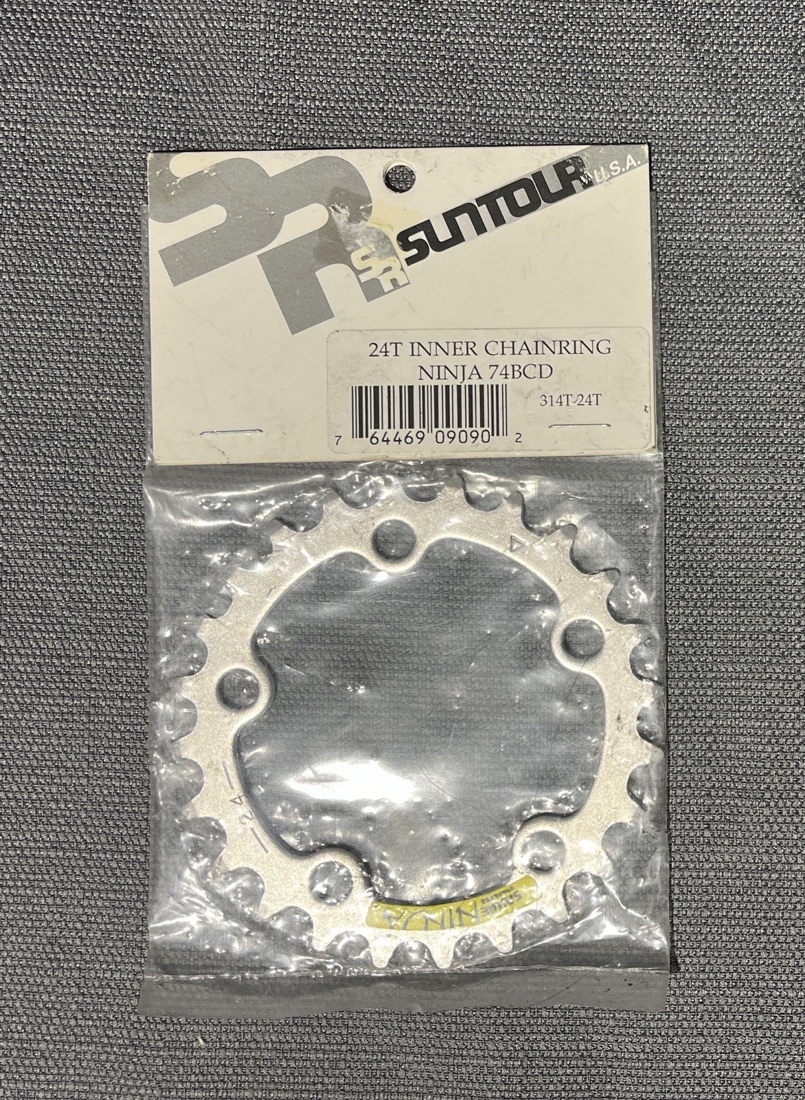 New SR Suntour Sakae Ninja Inner Chainring 24t 5-Bolt 74mm BCD Silver