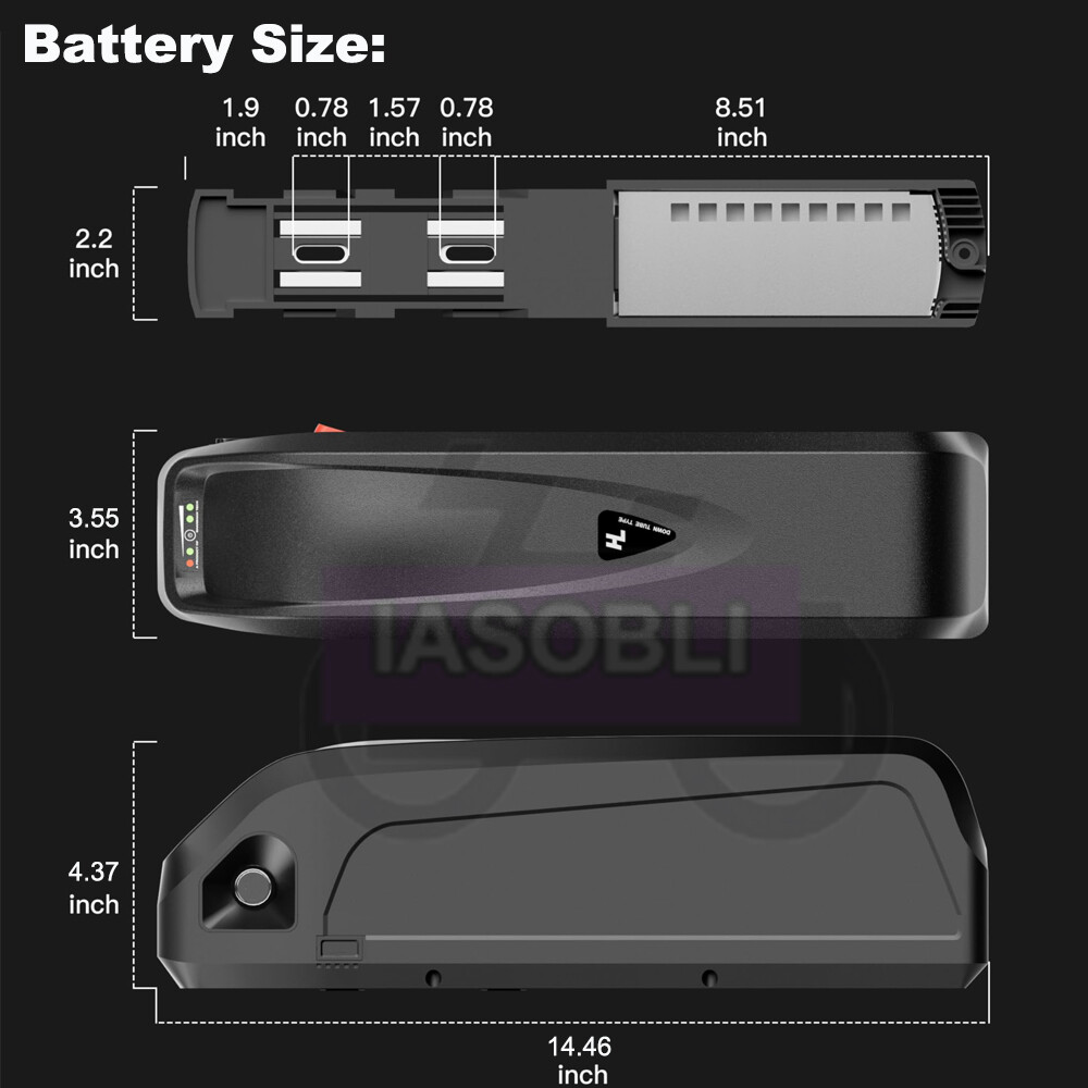 ebike battery 48V 20Ah 15Ah 0w-1200W Panasonic Li-Ion Cells Downtube for Bicycle