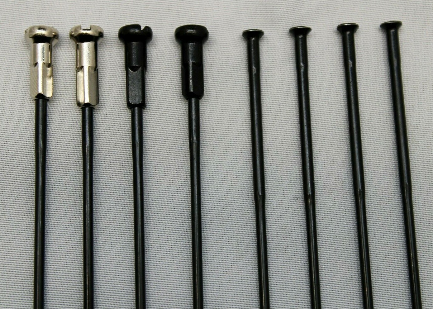 BLACK STRAIGHT PULL Double butted 14(2.0/1.7) bicycle spokes w/ nipples