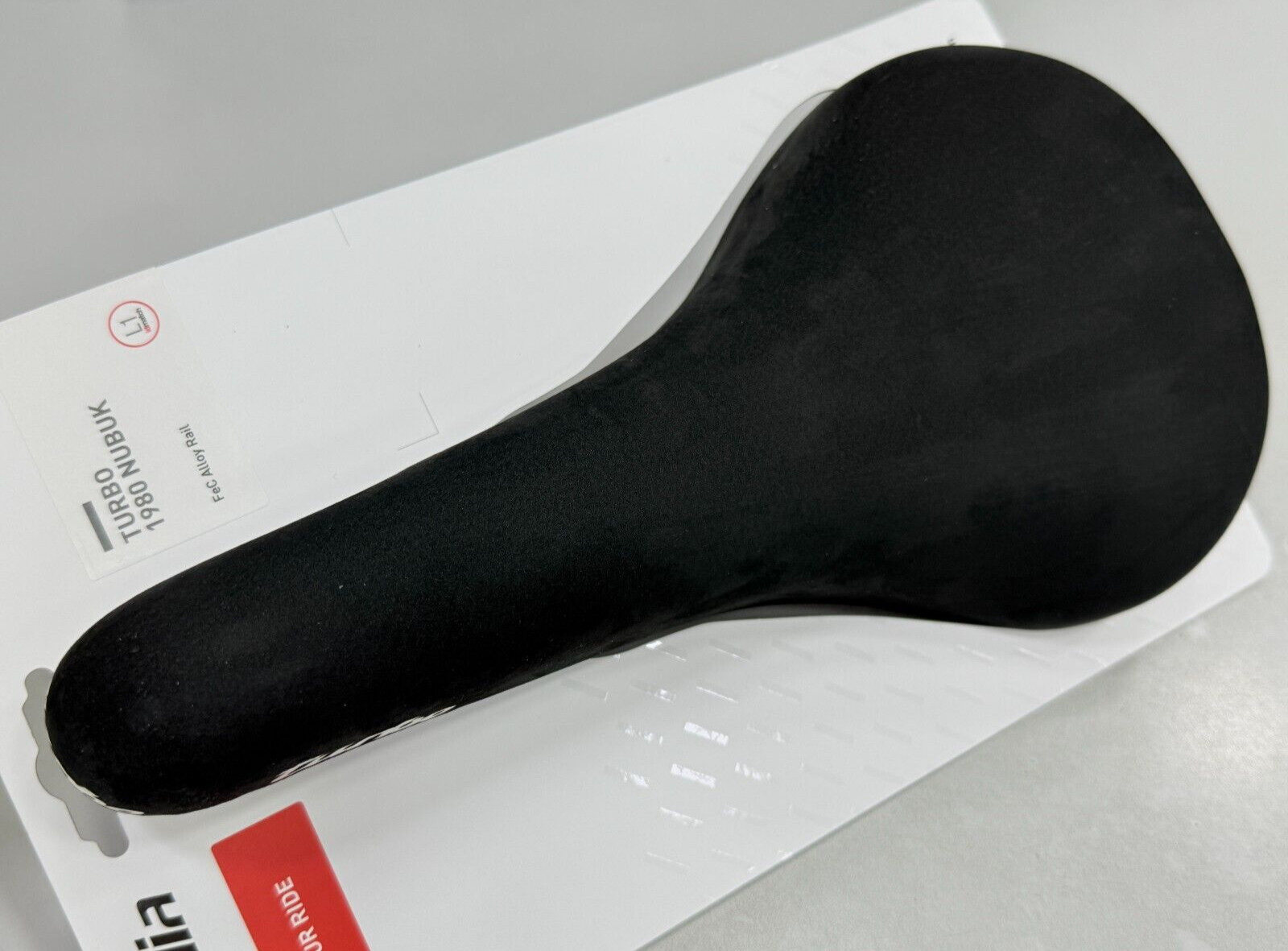 Selle Italia Turbo 1980 Nubuk Leather FeC Alloy Rail Saddle (Black) 146 x 275mm