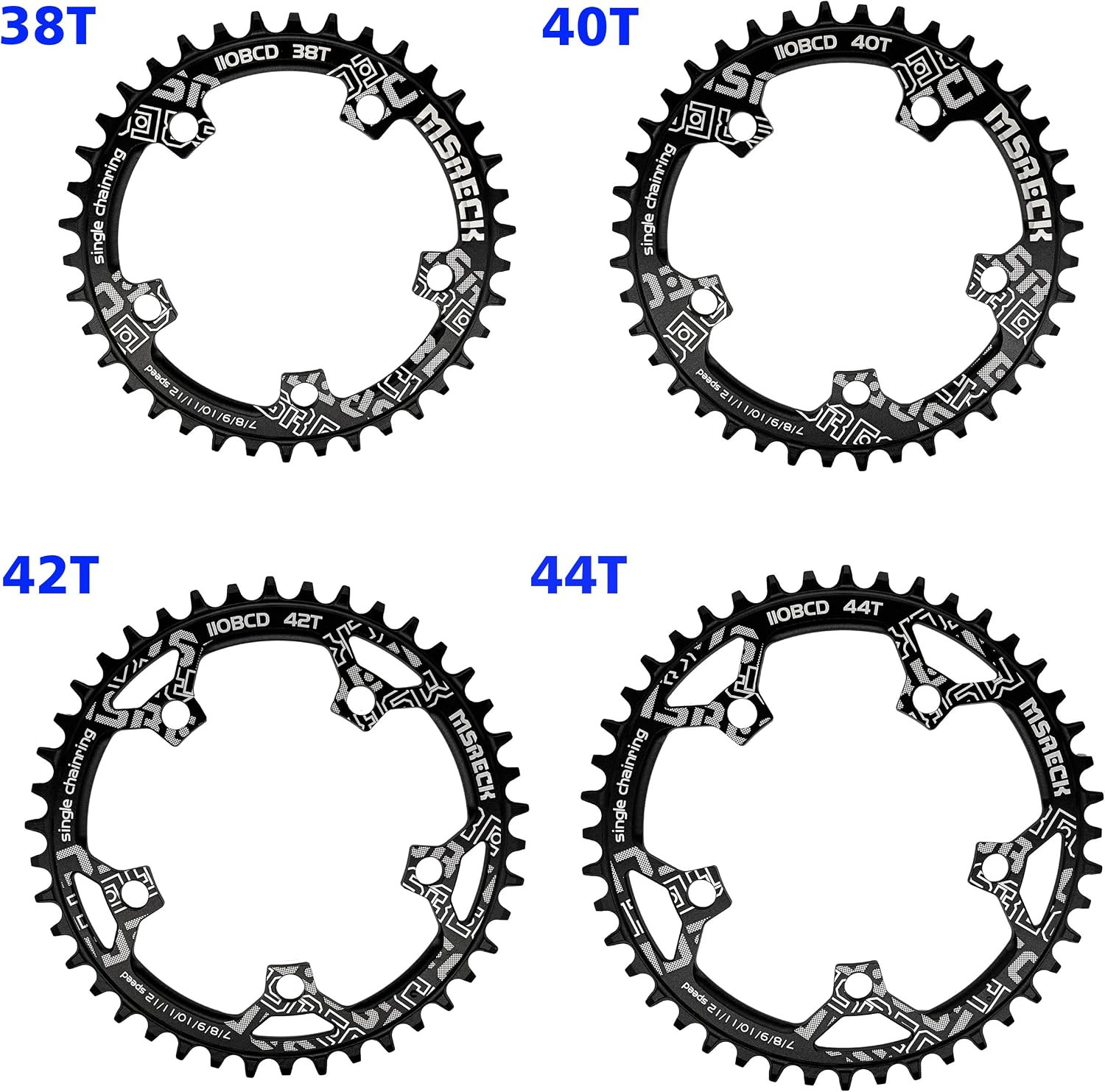 110 BCD Narrow Wide Chainring 36T 38T 40T 42T 44T 46T 48T 50T 52T for 7 to 12 Sp