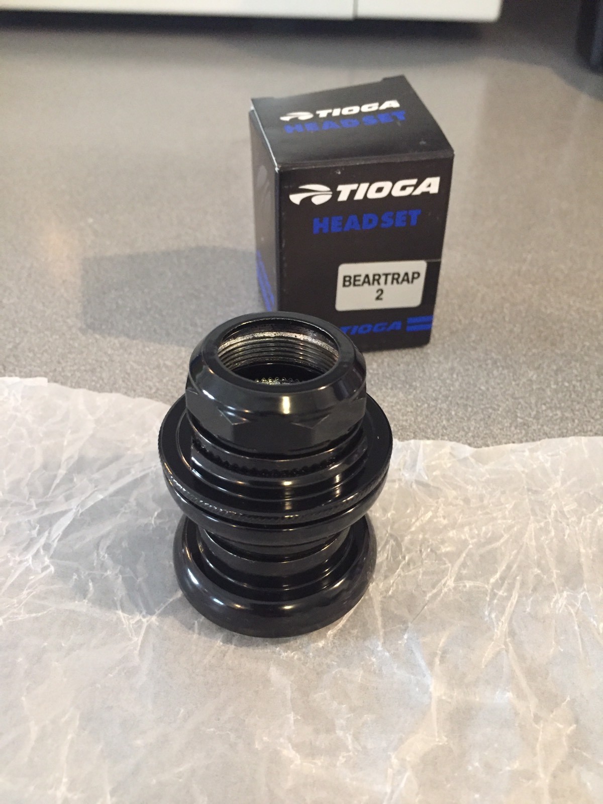 OLD SCHOOL BMX TIOGA BEARTRAP 2 HEADSET BLACK 1″ threaded NEW tange gt