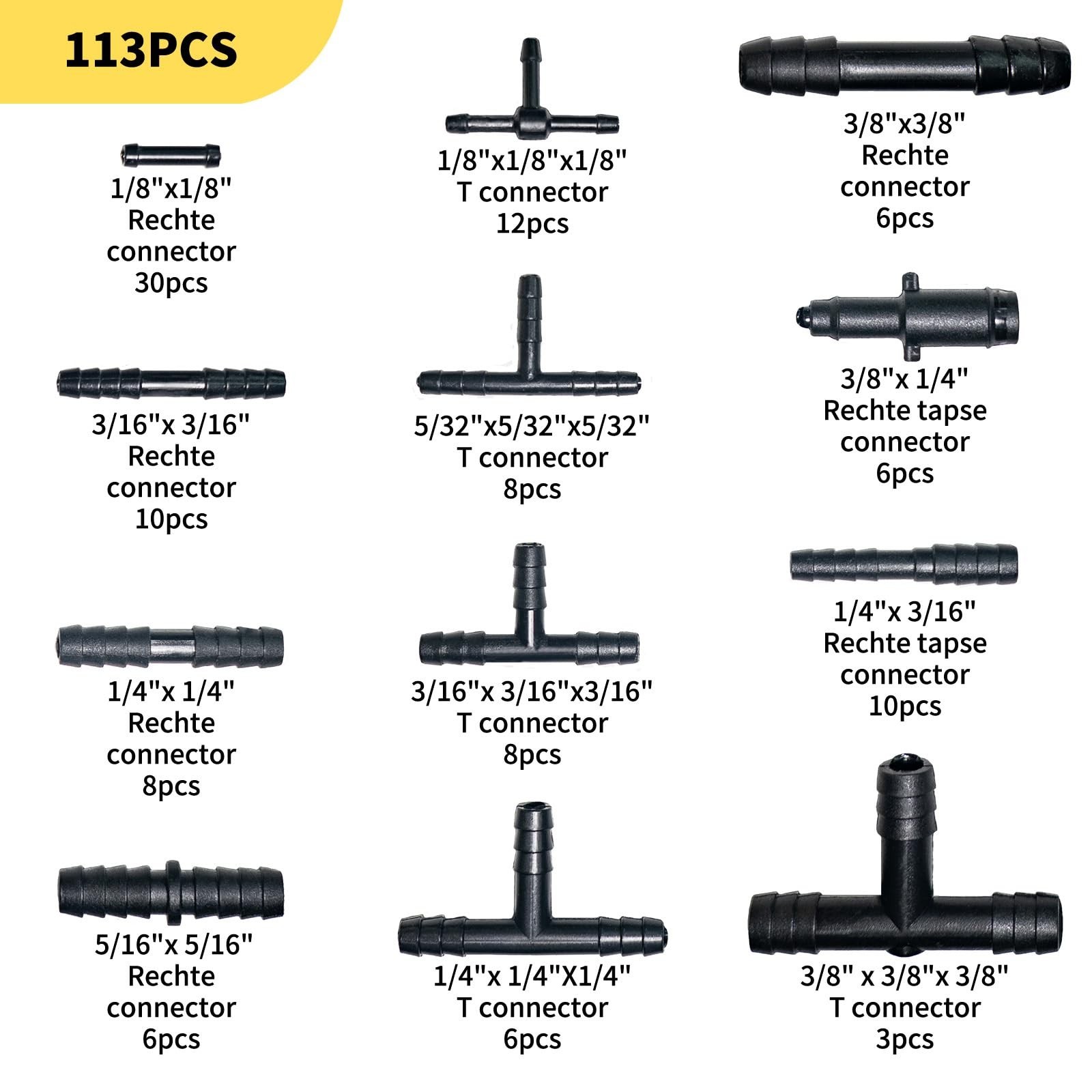 Silicone Vacuum Hose Kit 6.6FT 6PCS 1/8″ 5/32″ 3/16″ 1/4″ 5/16″ 3/8… Fast Ship