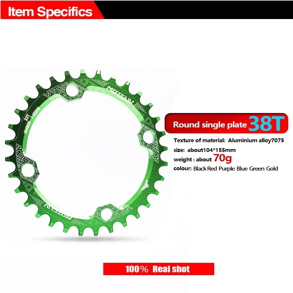 MOTSUV 104BCD Round Narrow Wide Chainring MTB Bike 32T 34T 36T 38T Crankset