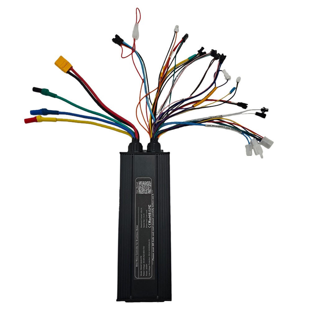 eBike Sine Wave Controller 60A 48V-72V 2000W 3000W 4000W 18MOSFET Electric Bike