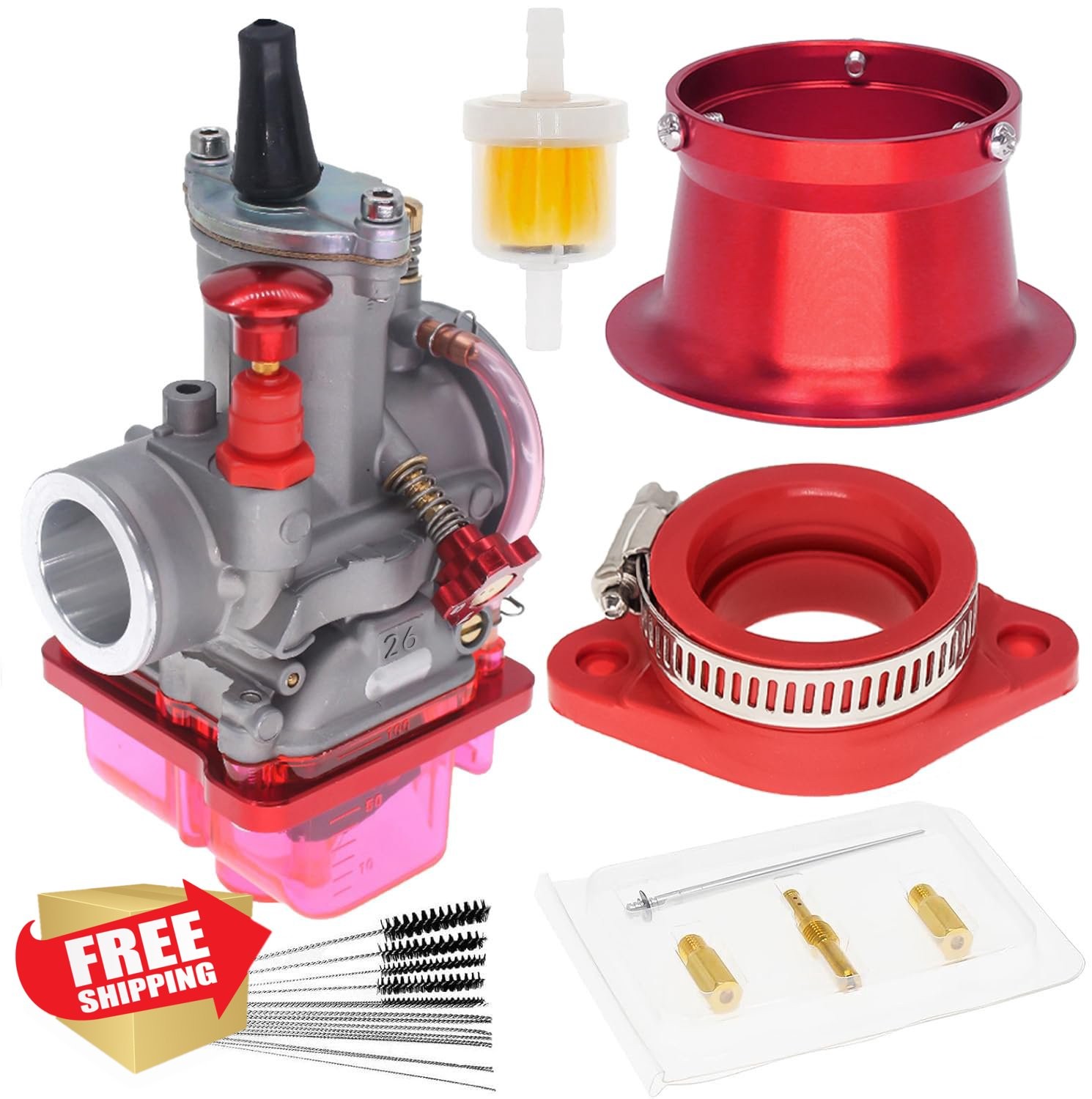 AKSLGT 26mm Carburetor Red Float Bowl