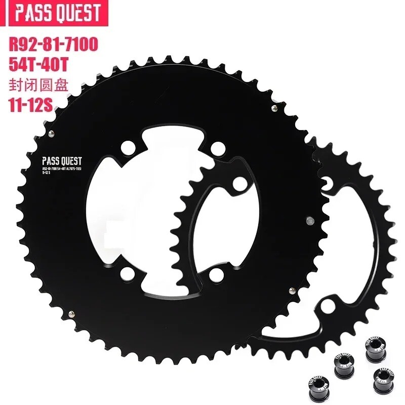 4 Bolts Round Chainwheel 110bcd Aluminum Double Chainring for Shimano 54T-33T