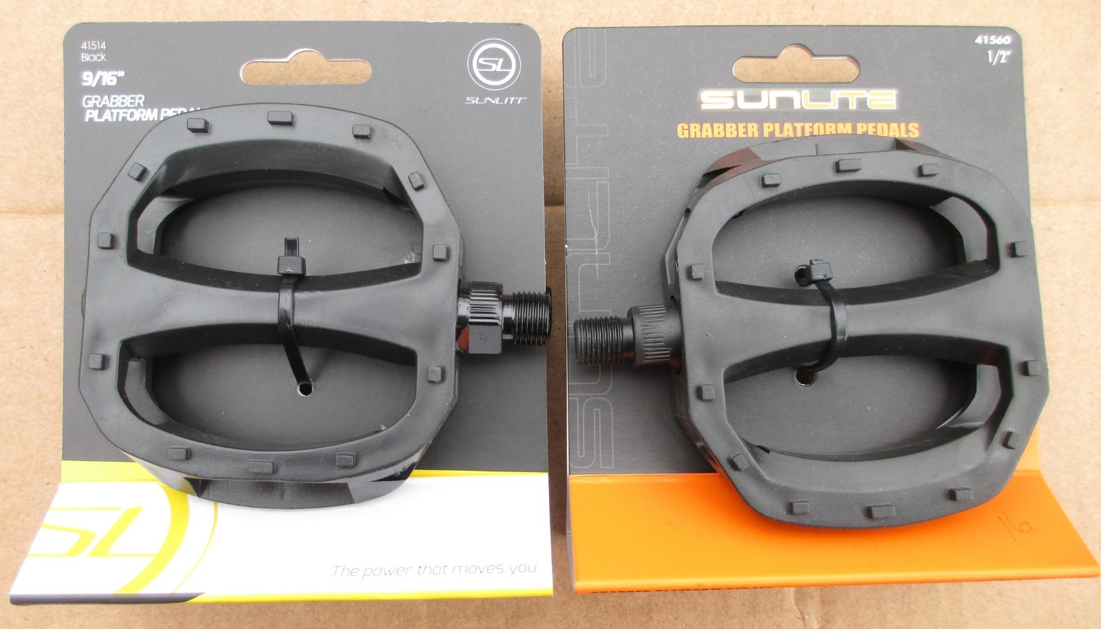 Pedals Sunlite Grabber Platform Nylon 9/16 or 1/2 Black STRAP COMPATIBLE 1 Pair