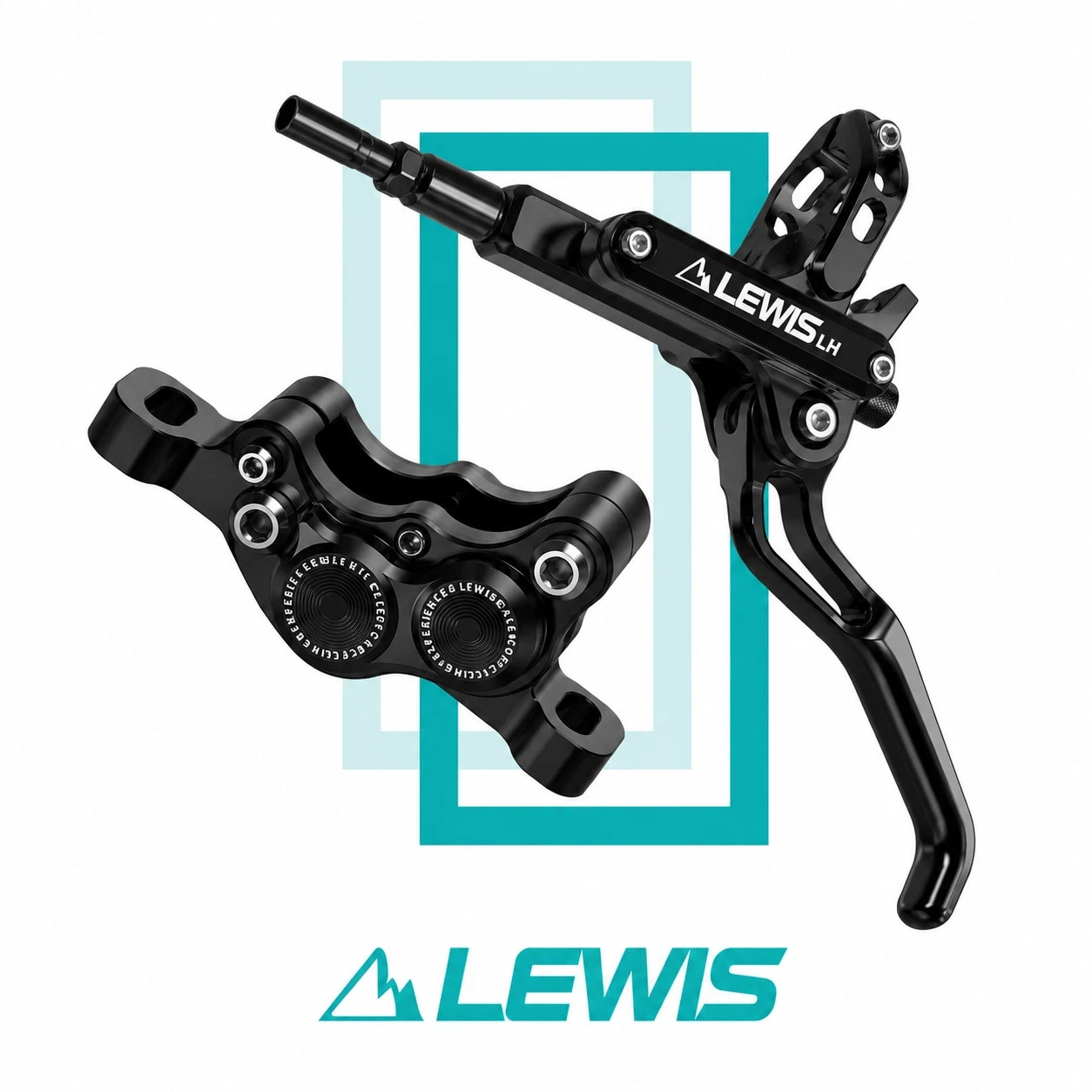 Lewis LH4 Brake Set, Left Front/Right Rear Black