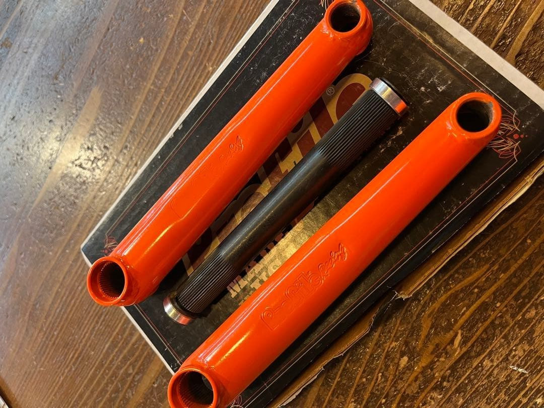 Profile Racing Cr-Mo BMX Crankset 175mm 19mm Spindle Limited Orange w/ Tool Bolt