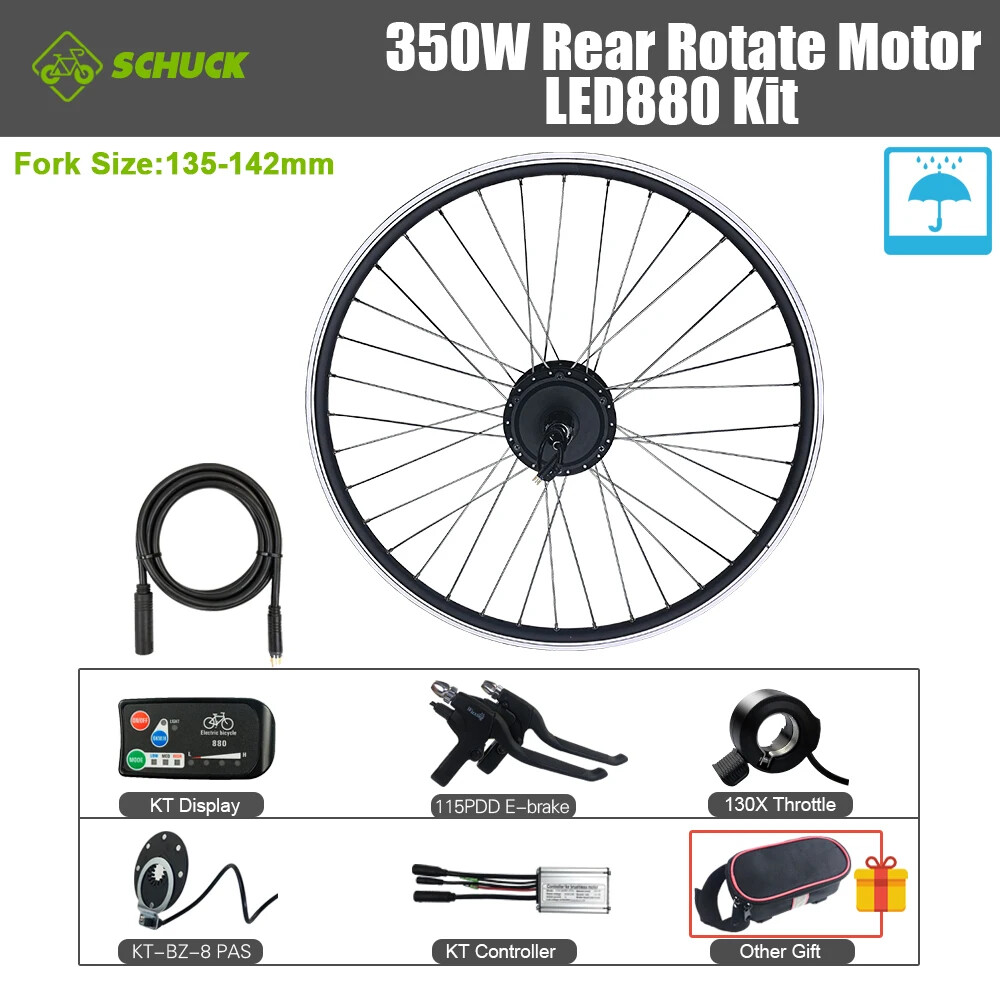350W E-bike Front Rear Rotate/Cassette Drive Motor Waterproof Conversion Kit