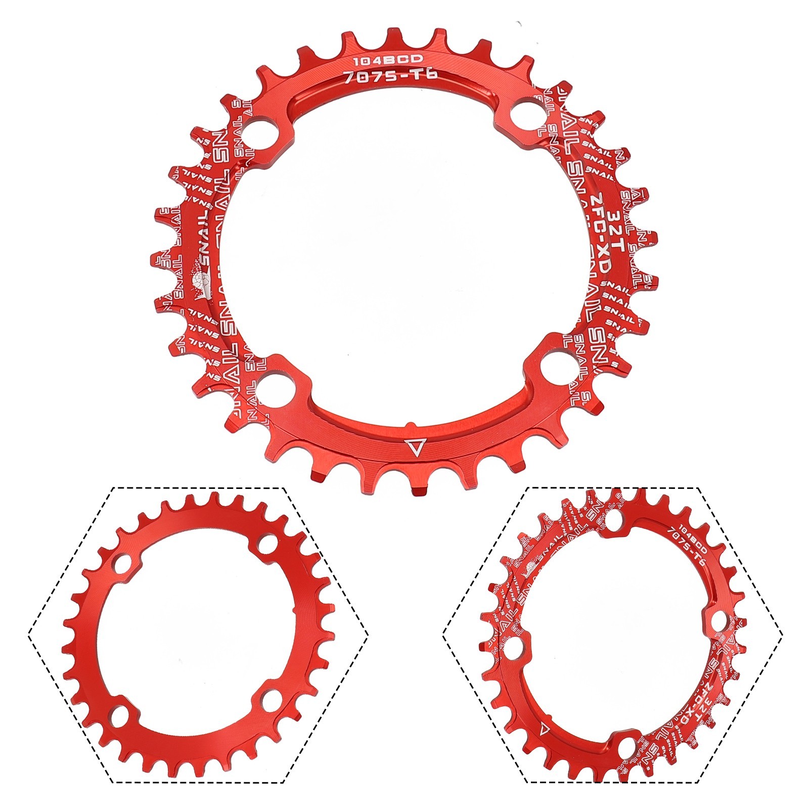 SNAIL Bearing Narrow Wide 1pc Bicycle Chainwheel Round Oval Disc Bike Cycling