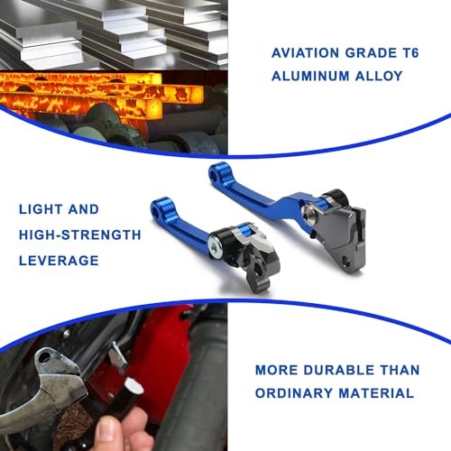 Motorcycle Brake Clutch Lever Pivot Levers Set Adjustable CNC for YZ85 Blue