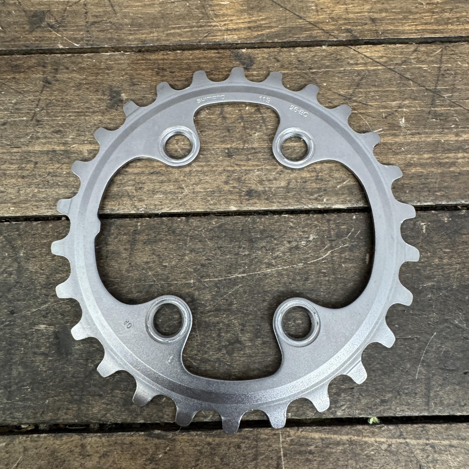 Shimano 26T Chainring 64 BCD 4-Arm Asymmetric Silver 11 Speed MTB Bike Inner 26