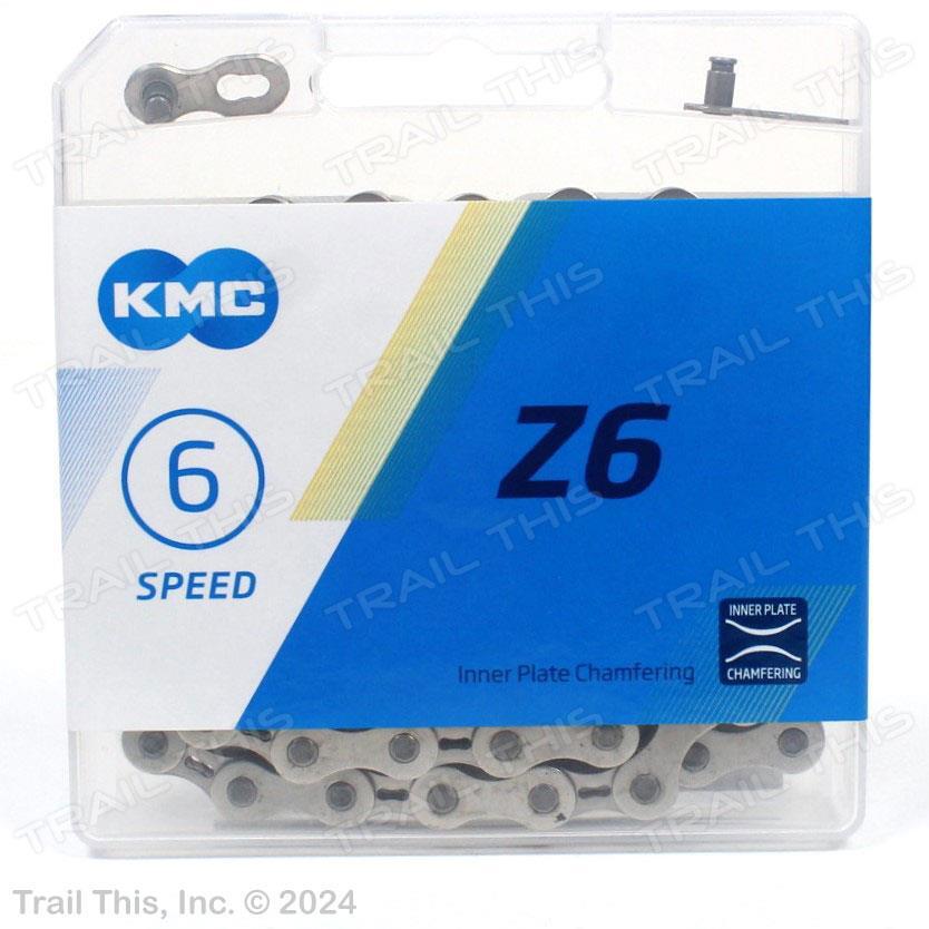 KMC Z6 6/7-Speed MTB Road Bike Chain 116L 3/32″ fits 7-Speed Shimano SRAM Silver