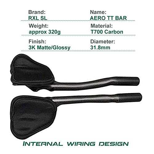 TT Handlebar Aero Handlebar Road 340mm No Logo 3K Glossy Handlebar Extension