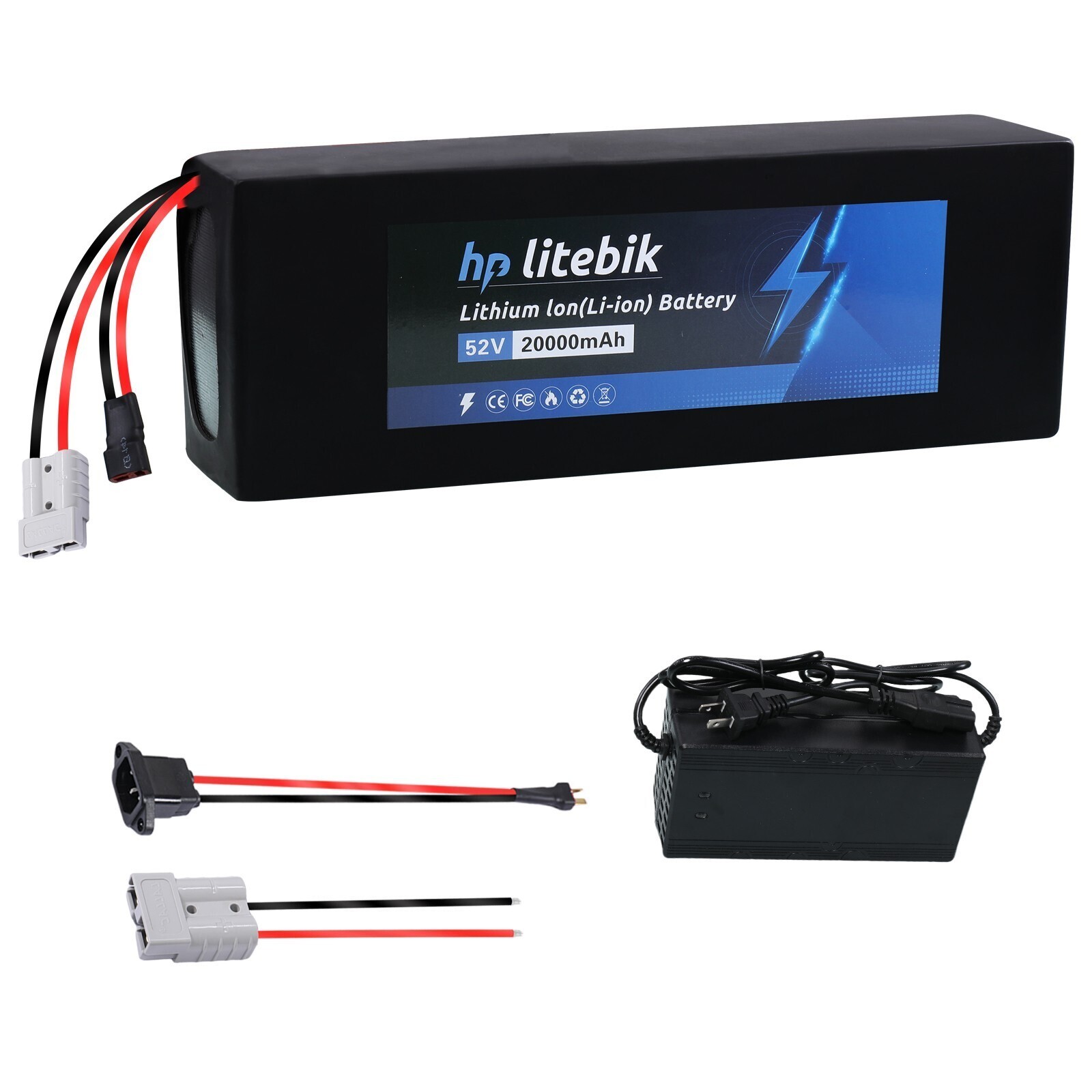 52V 20AH Ebike Battery 50A BMS for 200W-2600W Electric Bicycle Bike Scooter NEW