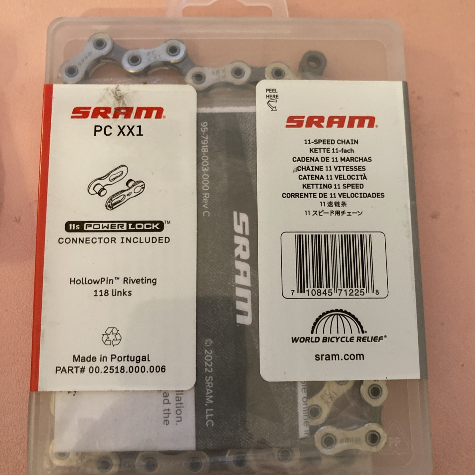 SRAM PC XX1 11 Speed Chain, HollowPin Riveting 118 Links, Connector Included NEW
