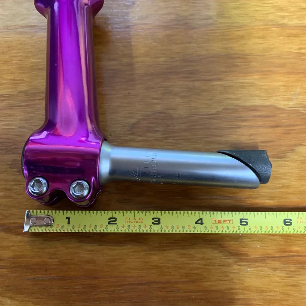 BICYCLE HANDLE BAR STEM FITS OLD SCHOOL MOUNTAIN BIKE 1990S PURPLE 21.1 NOS
