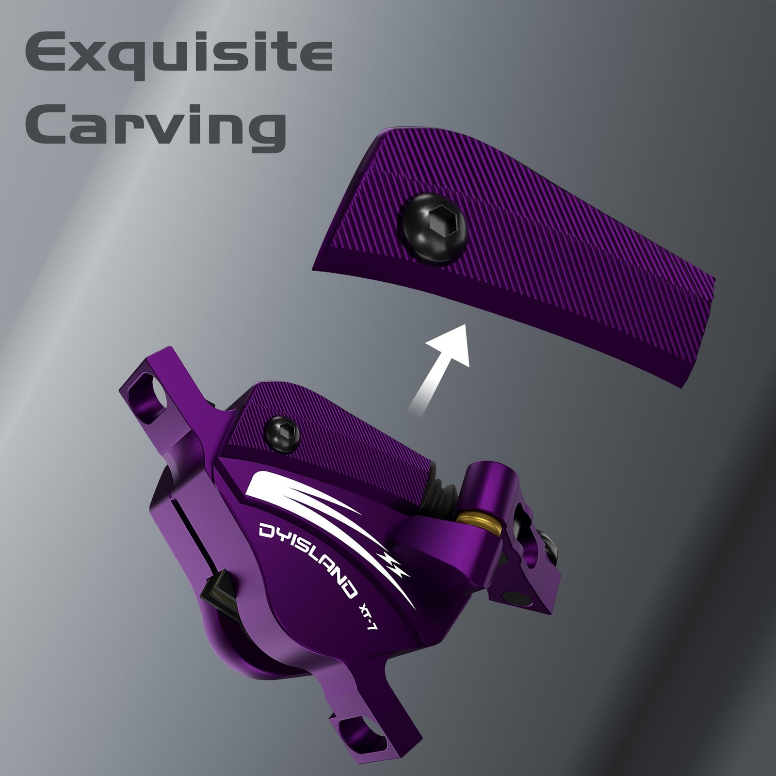 DYISLAND XT-7 E-Bike Hydraulic Disc Hole distance 74mm, Purple-Brake Calipers