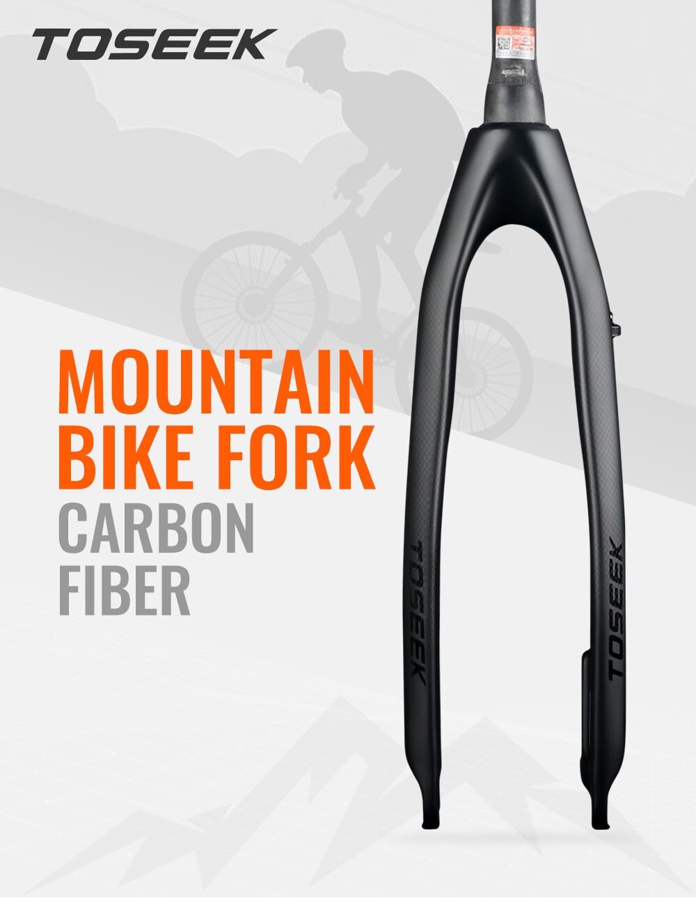 Carbon Fiber MTB Bicycle Rigid Fork 26 / 27.5 / 29 Inch Tapered Tube Front Fork