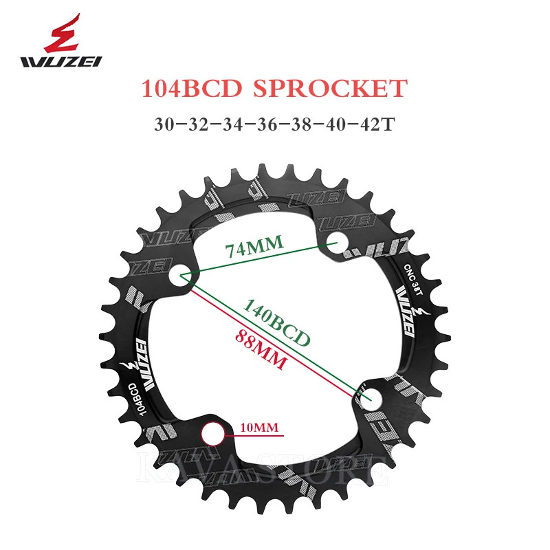 104BCD Narrow Wide MTB Chainring 30T-40T Bicycle Sprocket Chainwheel