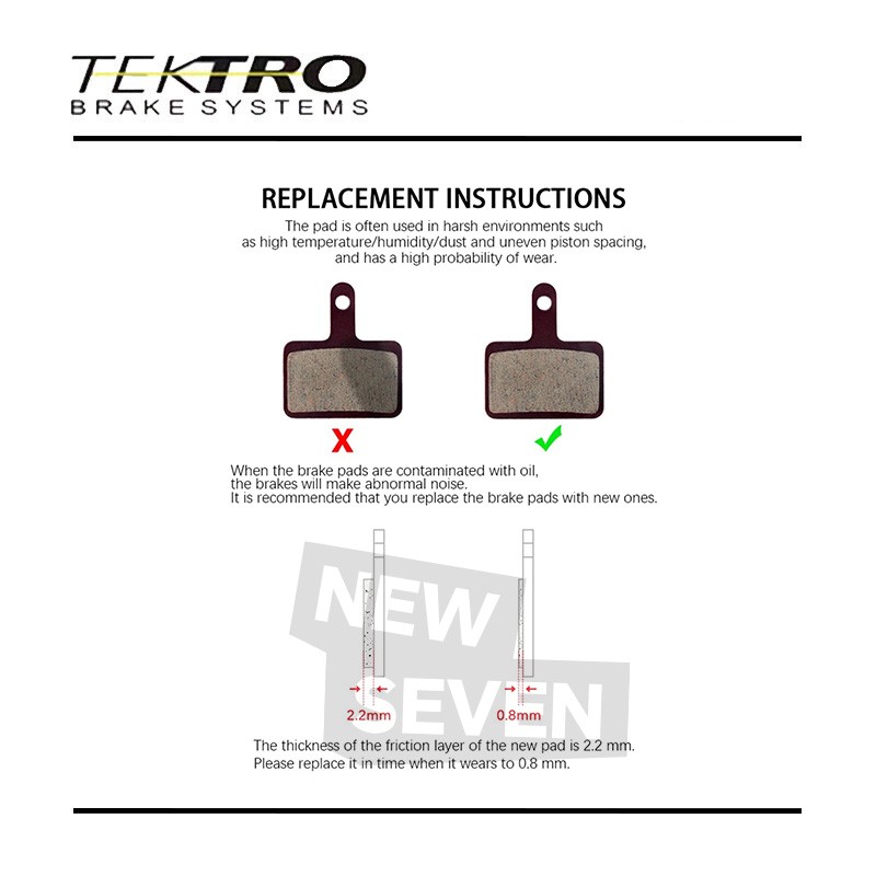 TEKTRO 15Pairs P20.11 Disc Brake Pads Metal Ceramic Auriga Tune TWIN W/ Spring