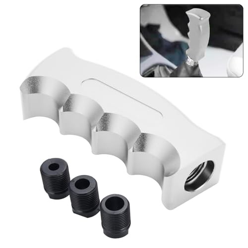 Universal Aluminum Slotted Pistol Grip Handle Manual MT Gear Stick Shift Silver