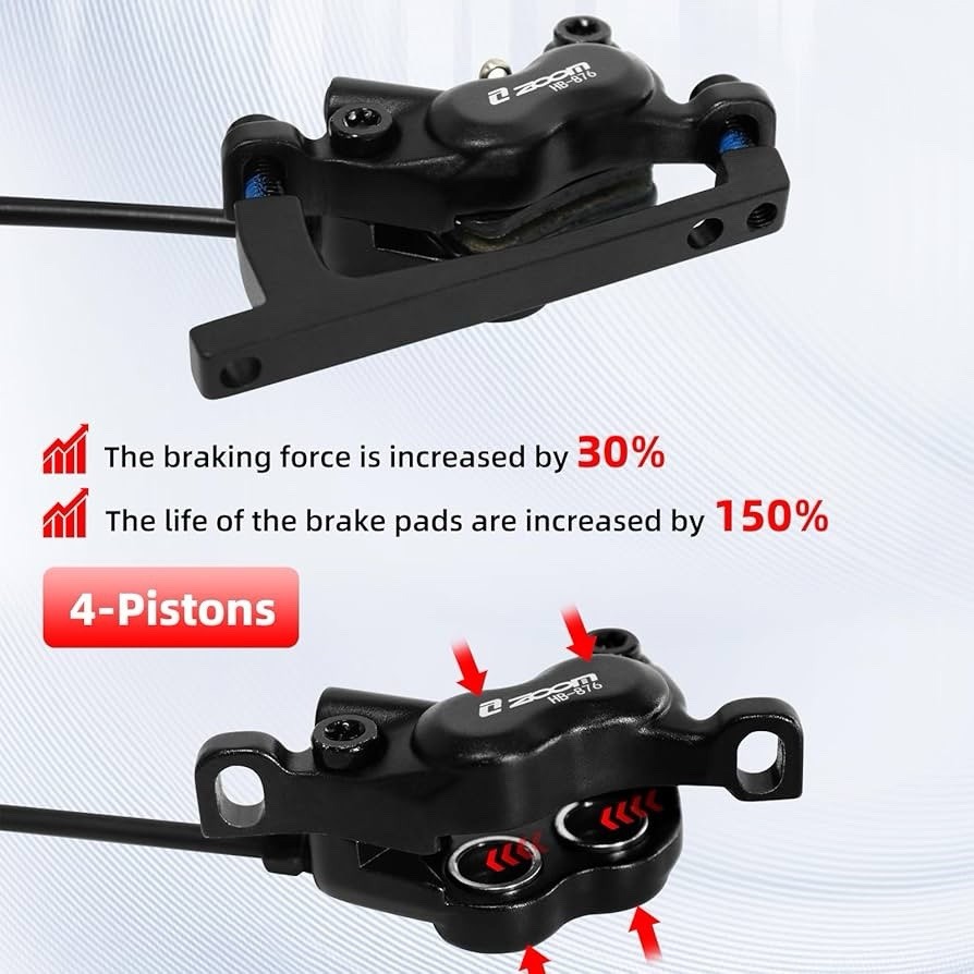 Z00M HB876E 2-PIN 4-Pistons E-Bike Electric Power-Off Zoom 160mm-Black