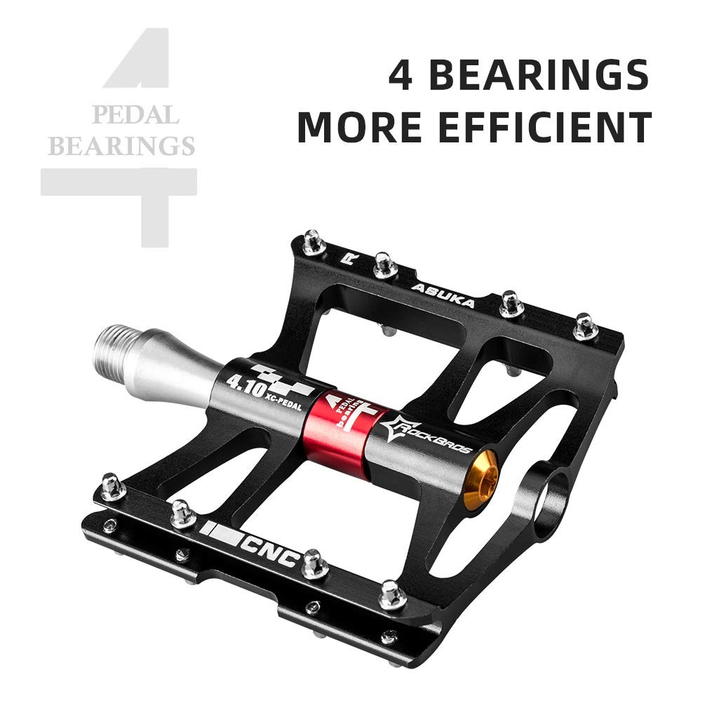 4 Bearings Mountain Bike Pedals MTB Padals Platform Flat Bike Pedals Aluminum…