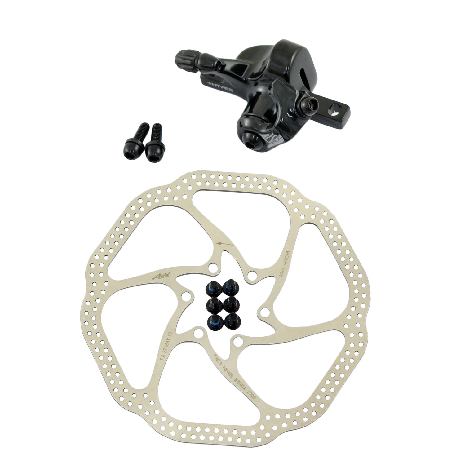 Hayes CX 5 Road Alloy Mechancial Disc Brake Set w/ AVID 160mm Rotor (F+R) ,Black
