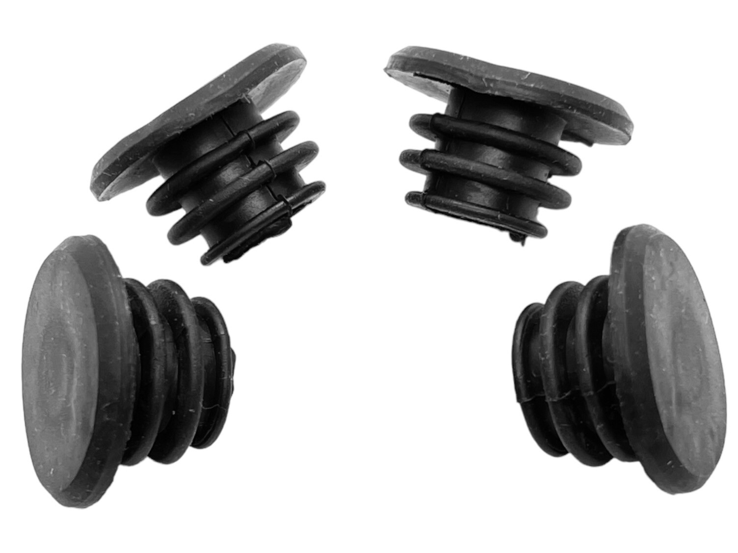 Rubber Bike Handlebar End Plugs / Grip Caps / Bicycle Bar End 4 Pack