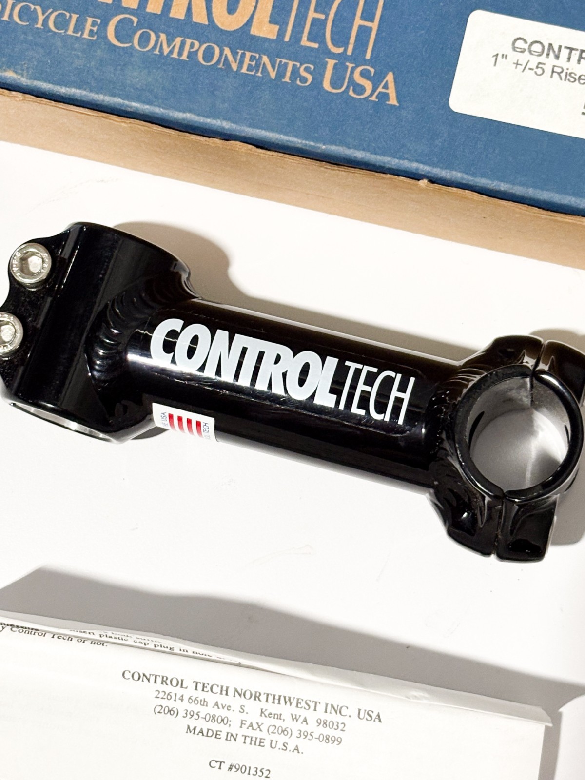 NOS CONTROL TECH 1″ STEM Bike 105mm +/-5° Black MTB Mountain Bike Threadless