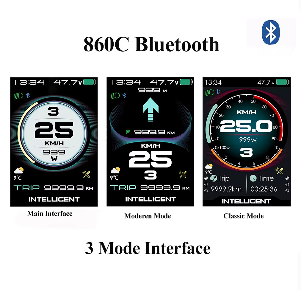 LCD Color Display Instrument 36V 48V 52V P860C 860C P850C 600C C965 DPC18 BF-UAR