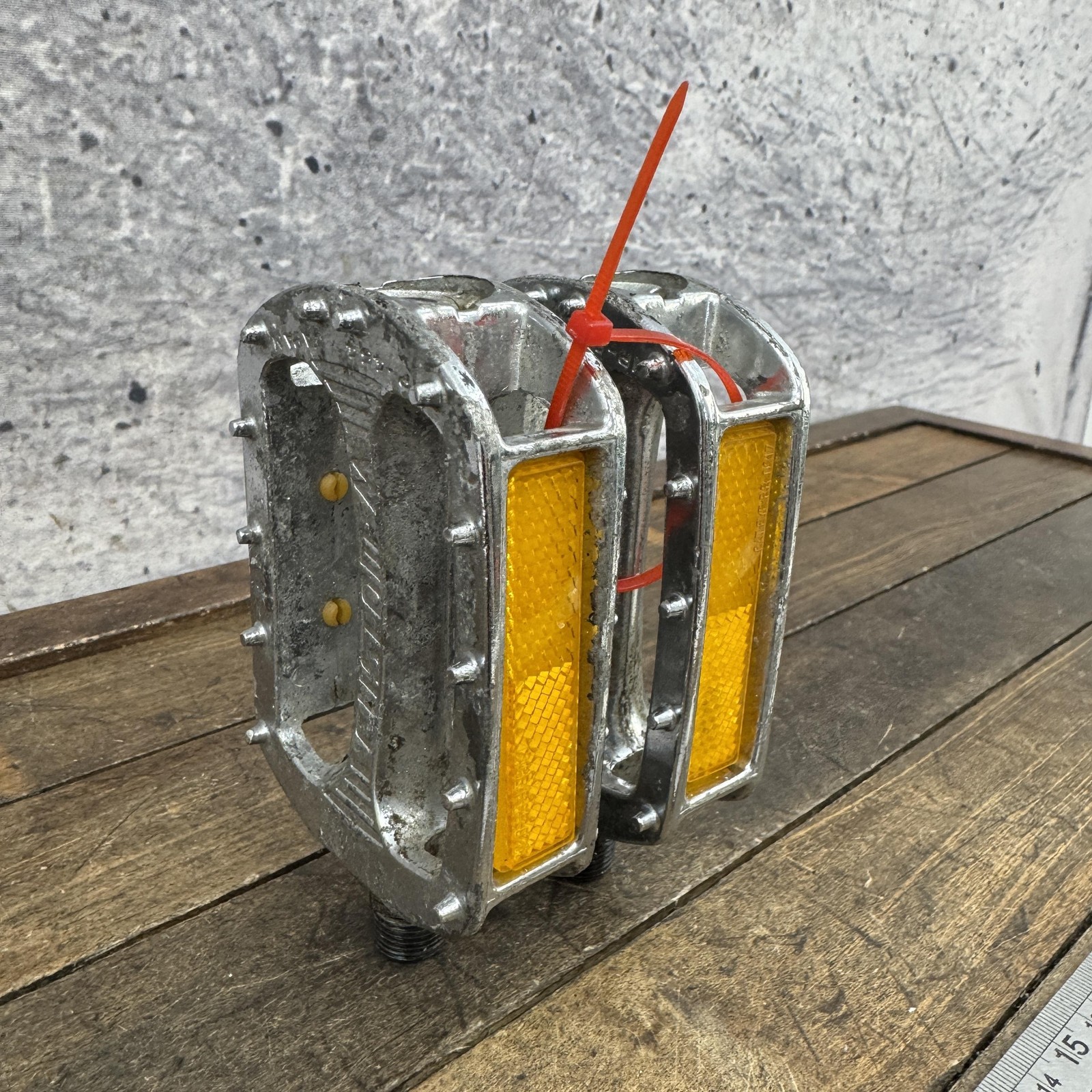 Vintage SR Custom-M BMX Pedals 9/16 Chrome Silver Pair Japan Old School 80s