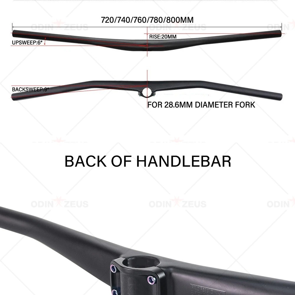 Carbon Fiber MTB Bike Integrated Handlebar Matte 35*720mm with Computer Mount