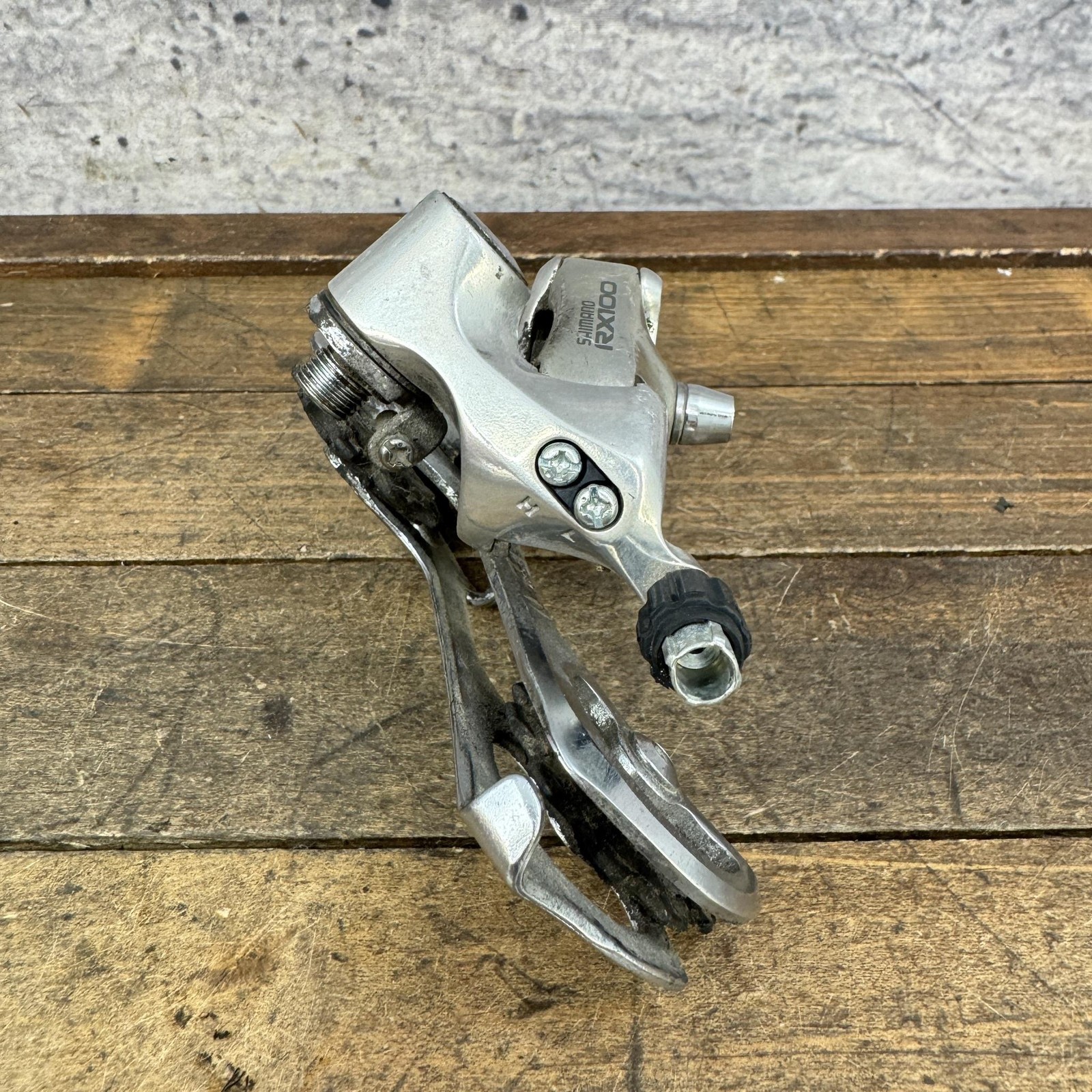 Vintage Shimano RX100 Rear Derailleur RD-A551 LONG Cage Silver Bolt-On Japan