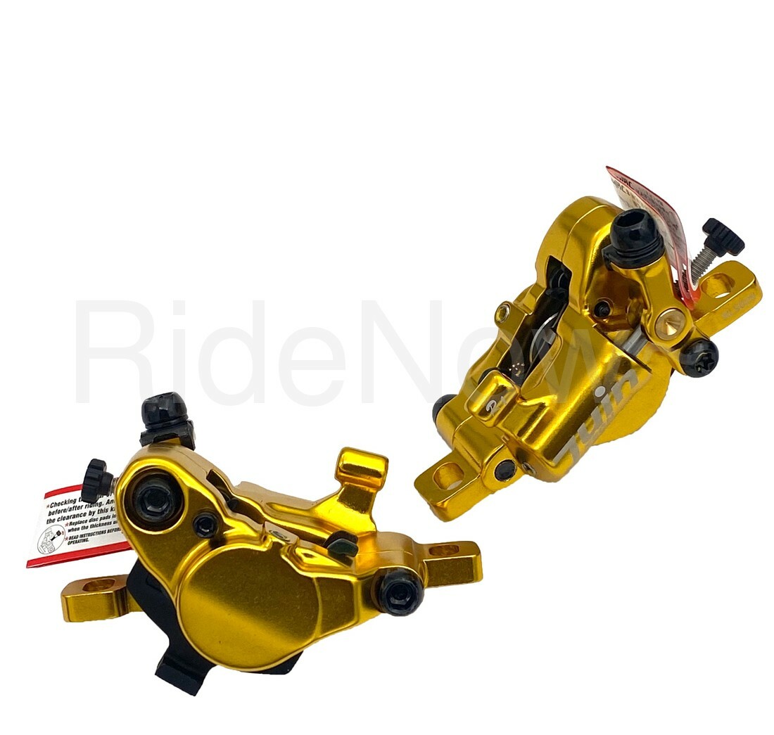 JUIN Tech R1 Hybrid Hydraulic CX Road Bike Disc Brake set + 160mm Rotors Gold