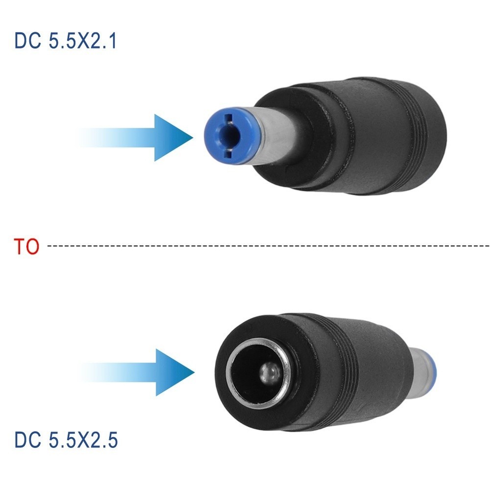 DC Adapter 5.5 2.5 Female to 5.5 2.1 Male for Compatible Supplies